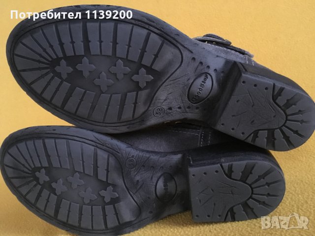 Дамски сиви боти Good Step естествена кожа набук бохо мотиви 38, снимка 16 - Дамски боти - 23328359