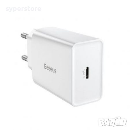 Зарядно за телефон, таблет и др. Mini USB Type C изход 20W Baseus CCFS-SN02 Quick charge Бяло Без ка