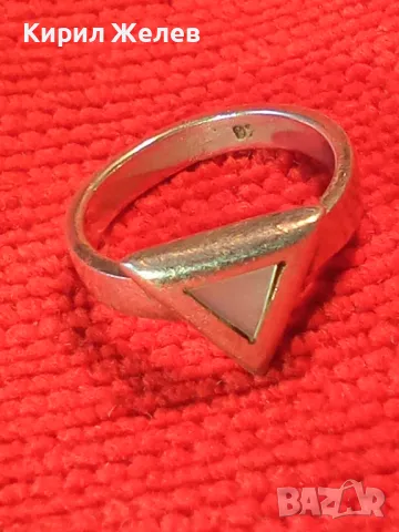 СТИЛЕН СРЕБЪРЕН ПРЪСТЕН СРЕБРО 925 с ИНКРУСТИРАН ЮВЕЛИРНО ШЛИФОВАН БЯЛ ОПАЛ 27738, снимка 10 - Пръстени - 46222512