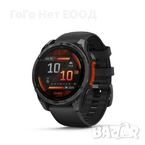 Garmin Fenix 8 - 47 мм, AMOLED - Slate Gray с Black силиконова каишка