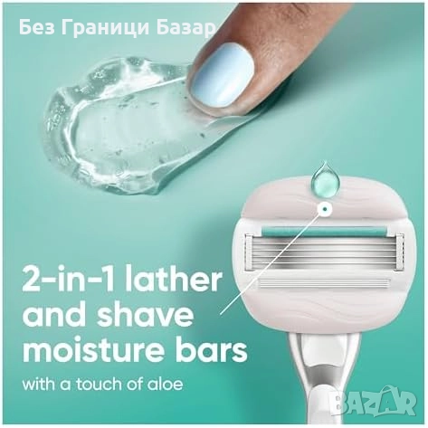 Нова Venus самобръсначка Gillettе 5 остриета + метална дръжка + душ поставка, снимка 4 - Други - 51488716