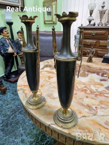 Чифт страхотни антикварни белгийски амфори вази, снимка 3 - Антикварни и старинни предмети - 43582291