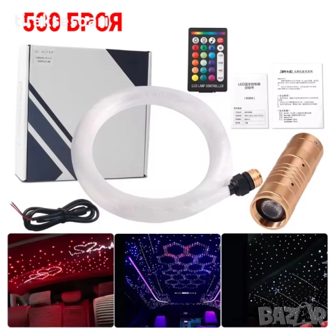 500х LED осветление за таван на автомобил – Звездно небе с фиброоптика, снимка 2 - Аксесоари и консумативи - 52789060