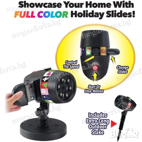 Детски Коледен Проектор Лазер 48 Сменяеми Картинки Коледа Рожден Ден, снимка 5 - Други - 52424347