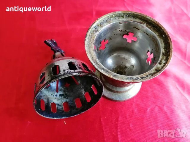 Голямо Старо Настолно КАНДИЛО , Тамянник, снимка 3 - Антикварни и старинни предмети - 43112492