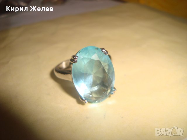 ГОЛЯМ ФАСЕТИРАН СИН ЦИРКОНИЙ КРАСИВ ФЕШЪН ПРЪСТЕН с ПЕЧАТ 925 ПОСРЕБРЕН 22292, снимка 11 - Пръстени - 33050111