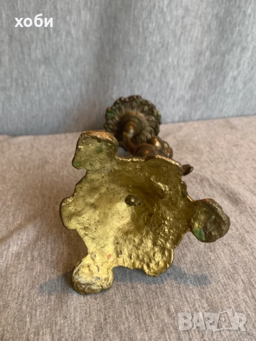  месингов свещник  държач за свещ с ангел, снимка 6 - Антикварни и старинни предмети - 52976138