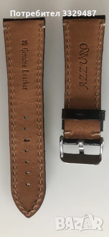  НОВА Кожена каишка 26/22 мм за  часовник естествена кожа Алигатор , снимка 2 - Каишки за часовници - 42635904