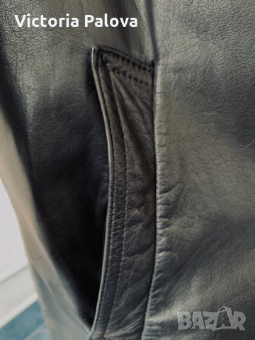 Дълъг черен кожен тренчкот,тренд, снимка 14 - Палта, манта - 32318250