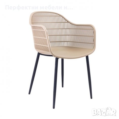 Икономични дизайнерски градински пластмасови столове кресла в черен цвят , снимка 2 - Градински мебели, декорация  - 40215212