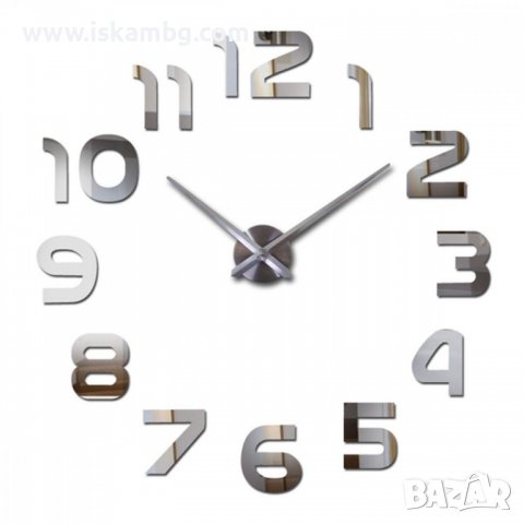 Големи 3д стенни часовници с арабски, римски и др цифри - лепящи, снимка 15 - Други - 37632258