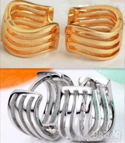 Арт обеци с нарези от 9к попълнено злато 15 лв.