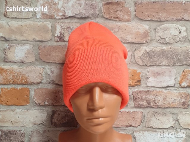 Нова зимна дамска/детска шапка в оранжев цвят, снимка 5 - Шапки - 43375920