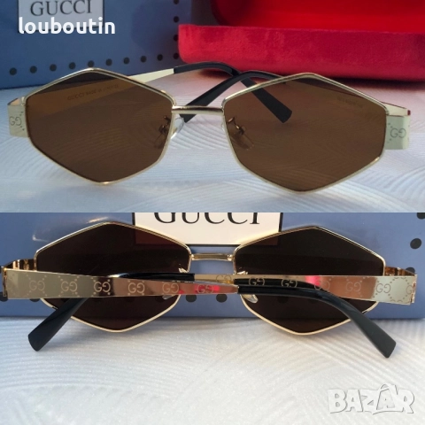 Дамски слънчеви очила Gucci ромб 3 цвята черни сребърни златни , снимка 4 - Слънчеви и диоптрични очила - 51704125