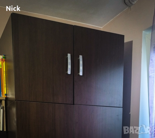 Двукрилен гардероб с надстройка, снимка 4 - Гардероби - 52148322