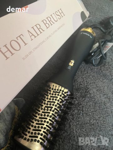 Четка с горещ въздух за сушене, изправяне, обем на коса - 60 мм овален дизайн - черен, снимка 7 - Сешоари - 43673765