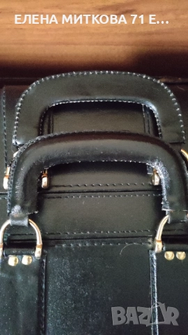 Presto огромен кожен куфар черен със златист обков, снимка 9 - Куфари - 51679566