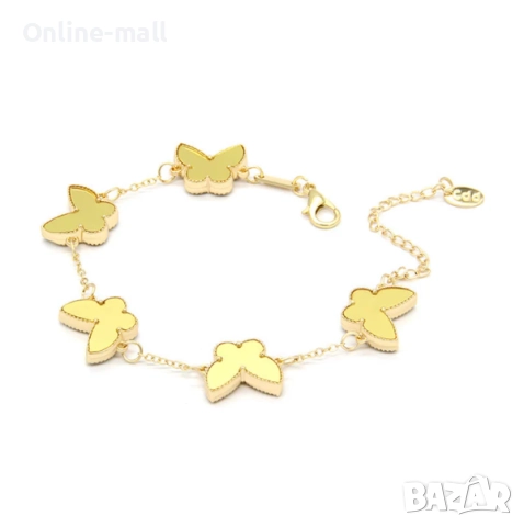 Луксозна дамска гривна с пеперуди Van Cleef, различни цветове, снимка 8 - Гривни - 52424624