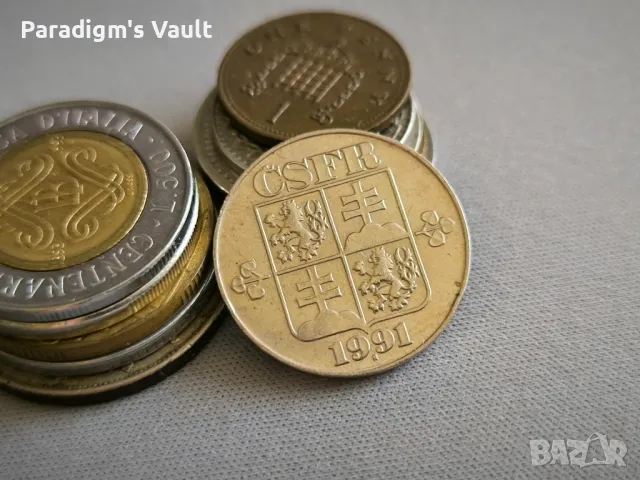 Монета - Чехия - 2 крони | 1991г., снимка 2 - Нумизматика и бонистика - 47392772