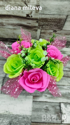 Кашпа с рози от креп хартия!