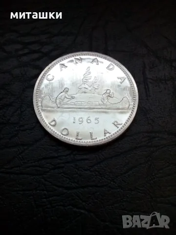 1 долар 1965 година Канада сребро, снимка 3 - Нумизматика и бонистика - 49243999