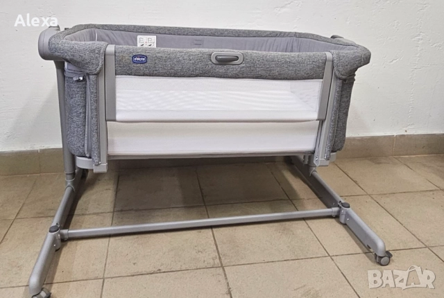 Бебешка кошара с падаща страна Chicco Next 2 Me, Magic Evo тъмносива, снимка 6 - Кошарки - 52471185