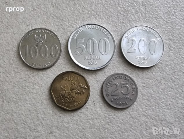 Монети. Индонезия. Рупии. 5 бр. 