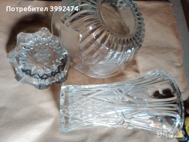 Ретро купа, ваза и пепелник ,от 80-те, снимка 3 - Антикварни и старинни предмети - 50996109