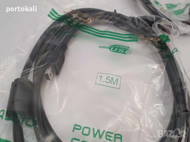 Кабел USB-A / mini-USB, 1.5m, НОВ, снимка 6 - USB кабели - 43196876