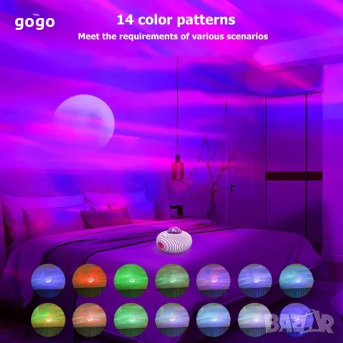 LED проектор нощна лампа Звездно небе с 14 светлини, снимка 4 - Лед осветление - 48522379