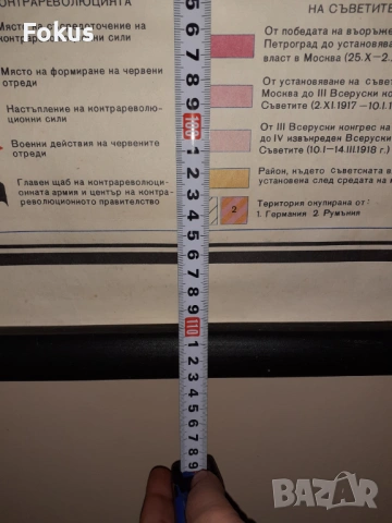 Стара платнена карта Велика социалистическа революция, снимка 7 - Антикварни и старинни предмети - 53503390