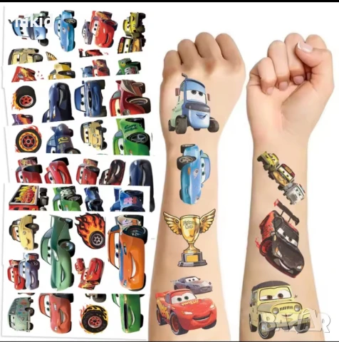10 вида Маккуин Макуин колите McQueen cars Tattoo татос татуировка временна детска татоси татуси