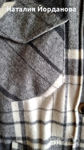 Дамска риза тип яке в каре, снимка 3 - Ризи - 52086294