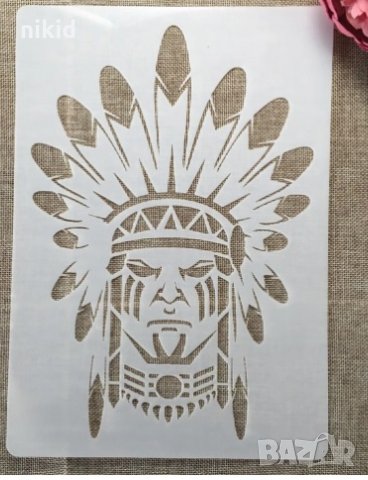 Индианец стенсил шаблон за спрей за торта украса Scrapbooking