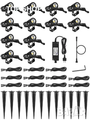 AIMHEIM Комплект от 12 градински прожектора спот LED топло бяло 3 W градинско осветление декорация, снимка 9 - Лед осветление - 49057790