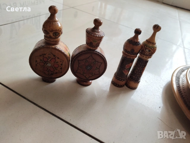 Комплект сувенири от дърво, снимка 2 - Статуетки - 53463351