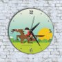 Стенен Часовник - Анимиран Конна Езда , снимка 1 - Стенни часовници - 43228527