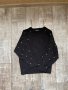 Черна блуза лек тънък пуловер овърсайз  широк прилеп перли  Zara , снимка 9