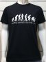 Нова мъжка тениска с трансферен печат Човешка еволюция в черен цвят, снимка 14