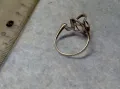 СТАР АР НУВО СТИЛ СРЕБЪРЕН ПРЪСТЕН СРЕБРО 925 с МЯСТО За ВГРАЖДАНЕ на СКЪП КАМЪК КАБОШОН 49716, снимка 9