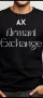 *ARMANI EXCHANGE* Мъжка тениска с къс ръкав в черен цвят, снимка 2