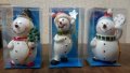 Коледни фигурки за елха и декорация на снежни човечета. 