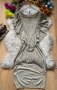 Нова бежова рокля плетиво с къдрички, снимка 1 - Рокли - 43411903