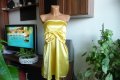 жълта рокля сатен размер С, снимка 1 - Рокли - 36652852