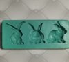 3 пози заек заека силиконов молд форма за декорация и украса торта фондан, снимка 1 - Форми - 34752898