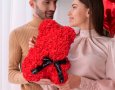 Мече от рози, червено 25 см - уникален подарък за любим човек, снимка 4
