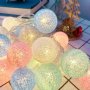 Гирлянд от 10 бр.светещи цветни топки за красива декорация/на батерии