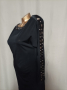 M Черна елегантна еластична рокля с капси, снимка 4
