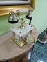 Изключително красив антикварен италиански телефон от оникс и позлатен месинг , снимка 3