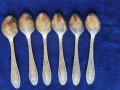 Лъжички за кафе, сладко - комплект 6 бр. дълбоко посребрен мелхиор, мод."Пламя", от СССР, неползвани, снимка 4